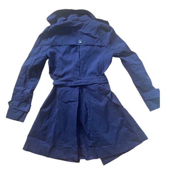 Rampage Lightweight Belted Trench Coat in Navy - Picture 3 of 4